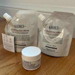 2 5.07 fl oz - 150 ml Kiels refillable ultra cream & bonus jar
